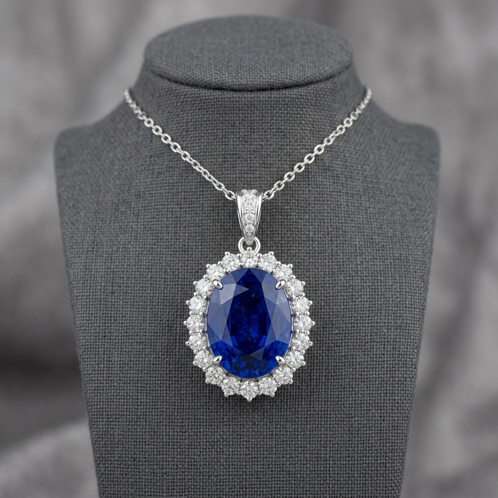 Blue Sapphire Crystal Pendant